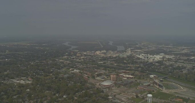 Montgomery Alabama Aerial v23 wide angle view of the asu campus and suburban areas as well as gun island chute - DJI Inspire 2, X7, 6k - March 2020