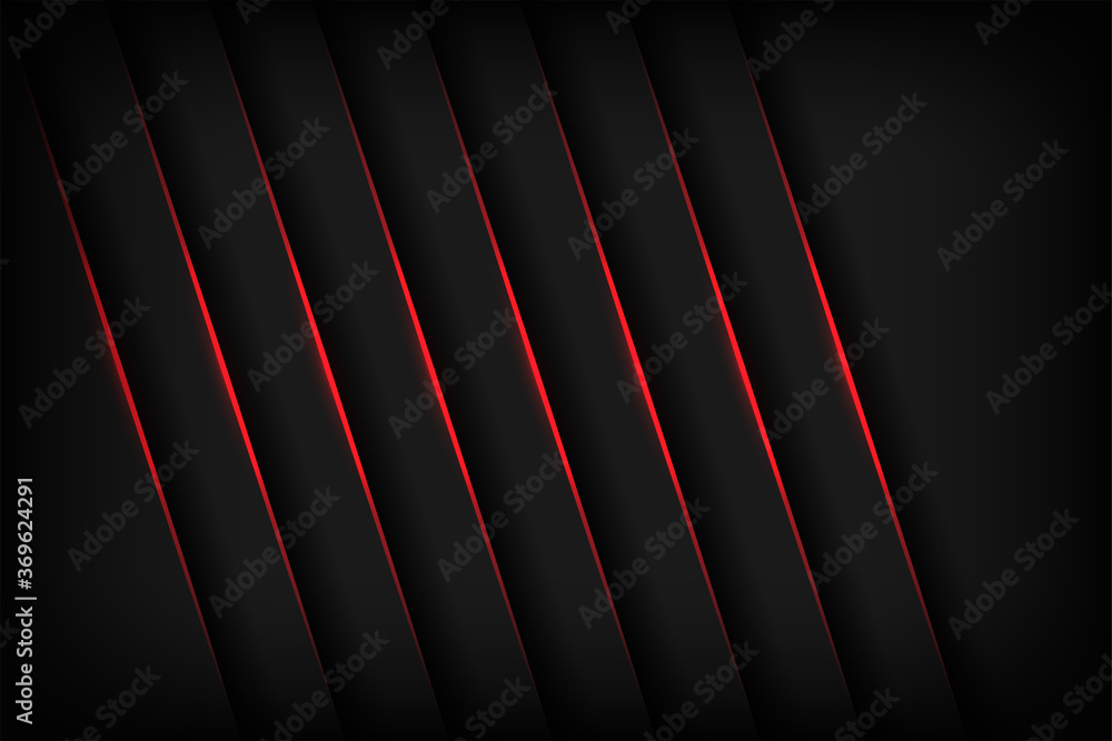 Poster modern futuristic background on layer shiny red with dark shadow black space with abstract style tec