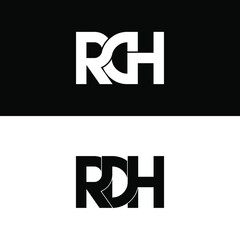 rdh lettering initial monogram logo design set