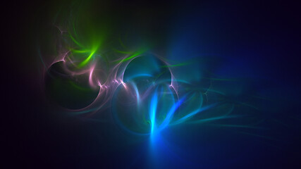 3D rendering abstract blue fractal light background