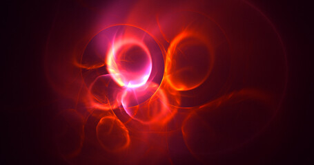 3D rendering abstract red fractal light background