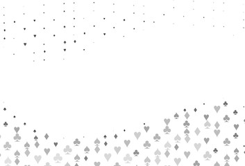Light Silver, Gray vector background with cards signs.