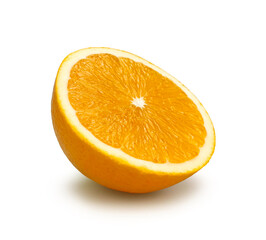 Half orange isolated on white background with clipping path.