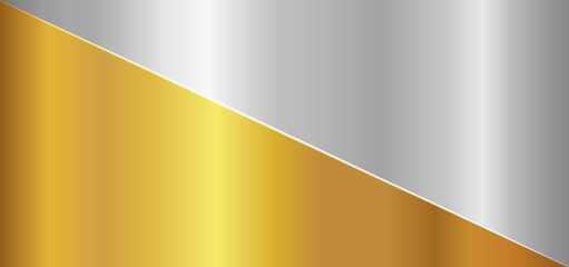 Gold and silver metallic divided background luxury concept