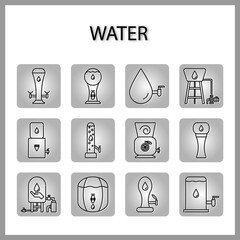water tank for drink icon set isolated on white background