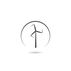 Wind Turbine minimal icon with shadow