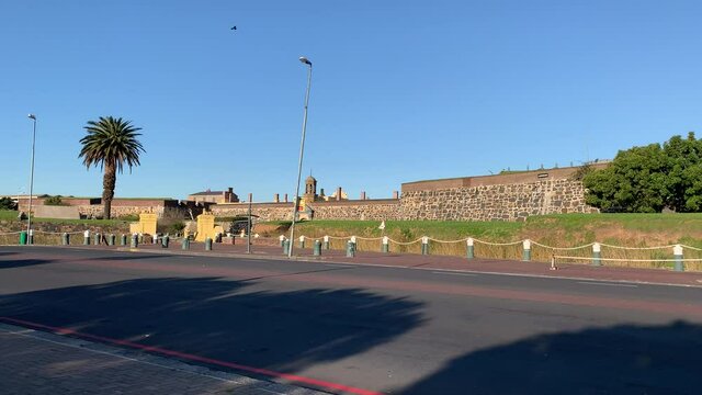 Castle Of Good Hope front entrance with the two bastions in view which is the oldest colonial building existing in South Africa and is occupied by the South African Army