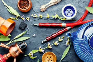 Smoked shisha with sage flavor.