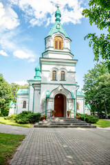 Fototapeta na wymiar Orthodox church of Saint Kosmy and Damian in the village of Ryboly in the Podlasie region of Poland