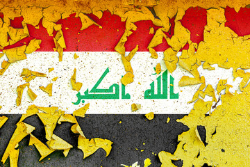 Fototapeta premium national flag is painted on an old metal wall