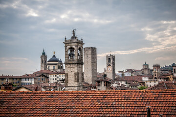 Obraz premium Beautiful view of the Upper city of Bergamo. Lombardy, Italy