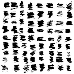 Ink black blot set. Abstract stain. Isolate on a white background