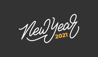 New Year 2021. Lettering calligraphy for New Year celebration