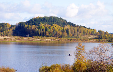 autumn landscape with lake