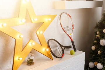Christmas tree with sport style decoration