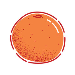 Grapefruit. Vector illustration of a tasty citrus summer fruit in line-art style for print, banner or postcard.