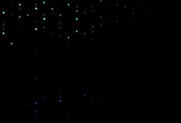 Dark Blue, Green vector backdrop with lines, rectangles.