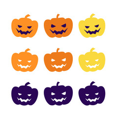 Vector illustration of icons for halloween. Isolated modern flat vector illustration of  jack o lantern.
