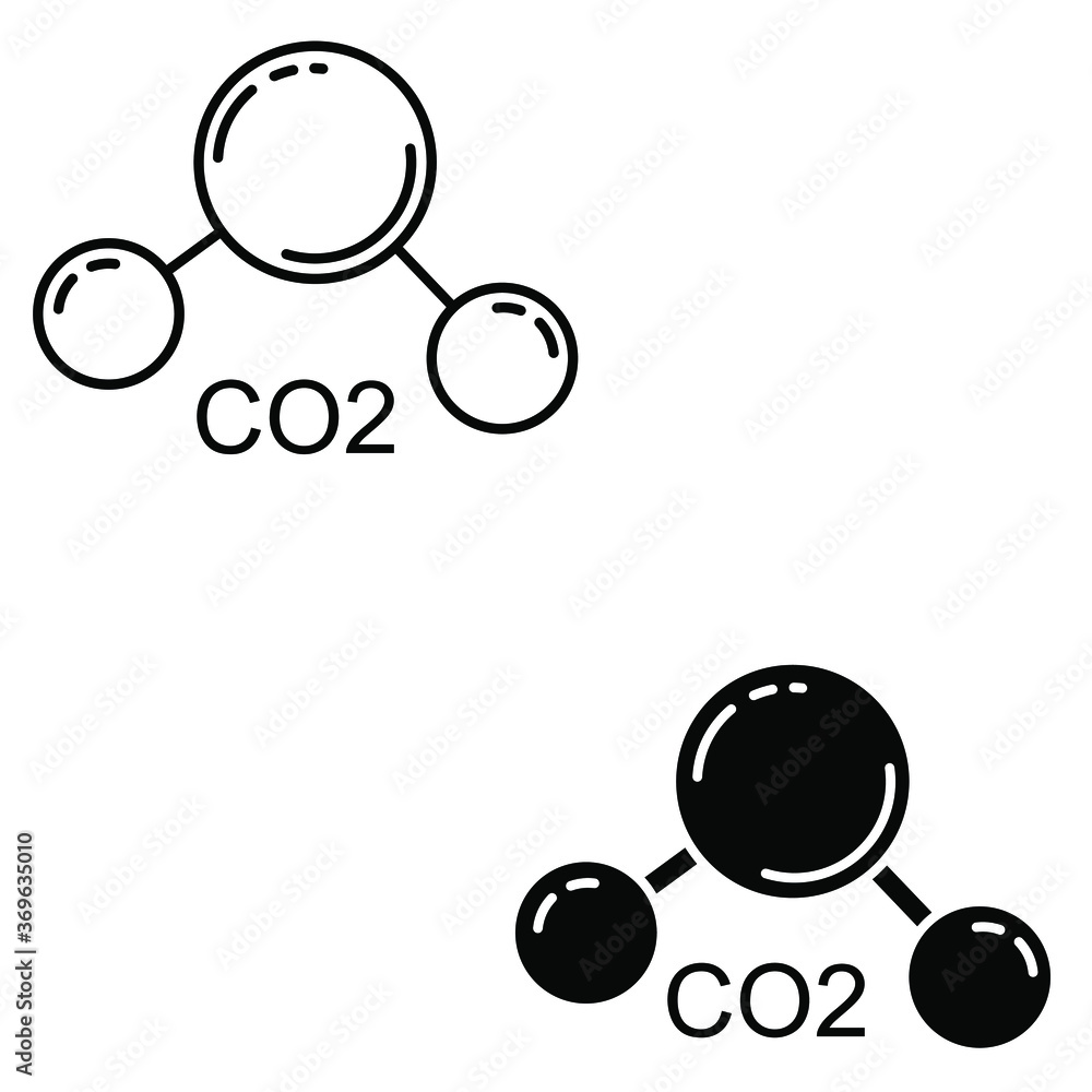 Aufkleber co2 vector icon set. molecule vector icon set.