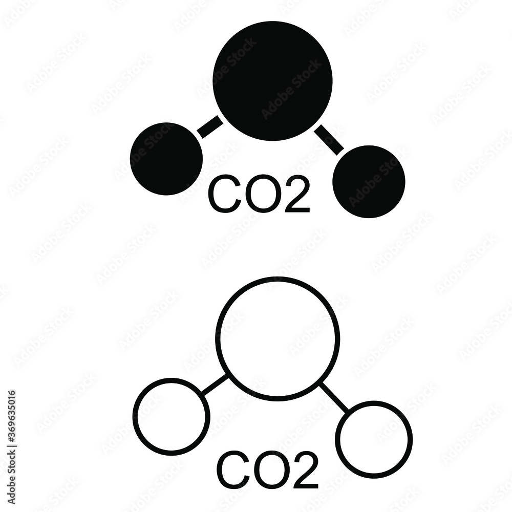Aufkleber co2 vector icon set. molecule vector icon set.
