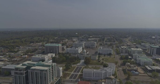 Montgomery Alabama Aerial v13 panning birdseye view of the capitol buildings and surrounding areas - DJI Inspire 2, X7, 6k - March 2020