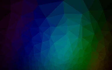 Dark Multicolor, Rainbow vector hexagon mosaic cover. Creative geometric illustration in Origami style with gradient. A new texture for your design.