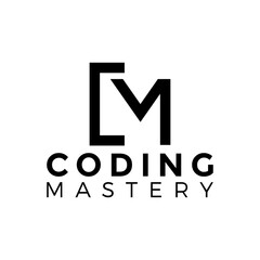 simple coding logo design, letter C and M logo idea