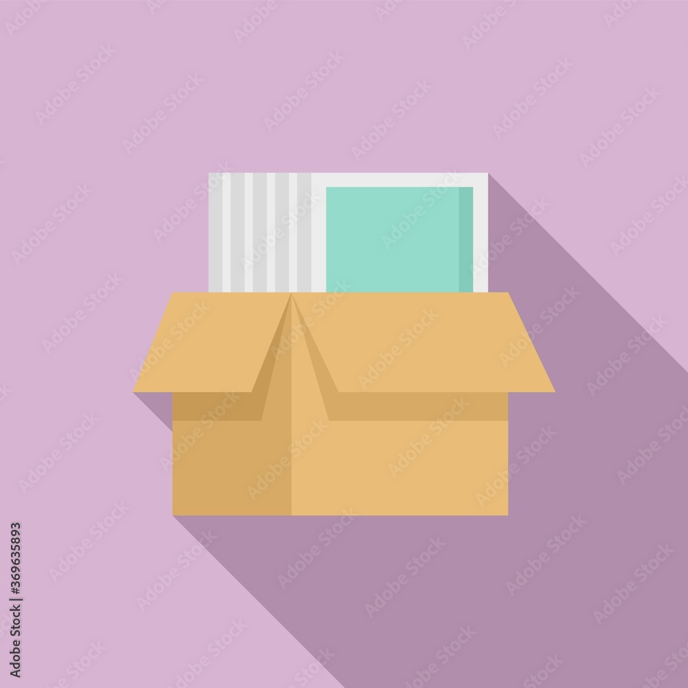 Poster windows installation box icon. flat illustration of windows installation box vector icon for web des