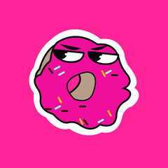 Donut Sticker vector