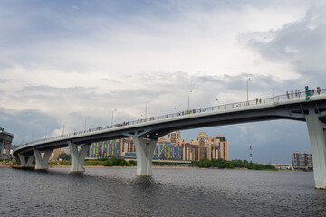 Yacht pedestrian bridge in Saint Petersburg, July 2020
