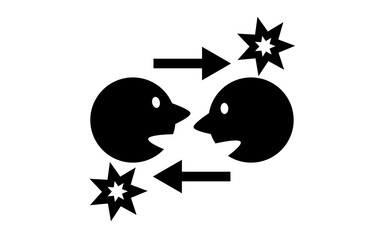 真正面での会話は危険だと示すアイコンイラスト