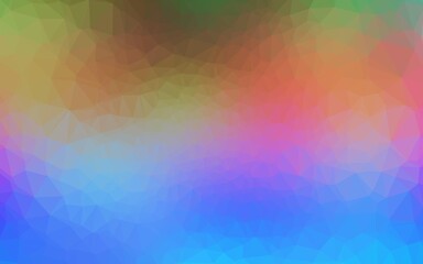 Light Multicolor, Rainbow vector blurry triangle pattern. A sample with polygonal shapes. Brand new style for your business design.