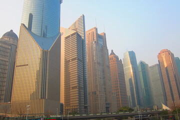 Fototapeta na wymiar Shanghai Skyline Tag
