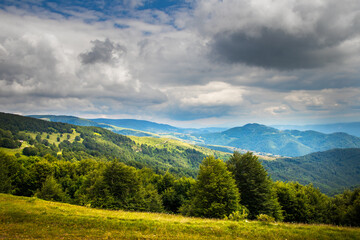 Beautiful hills, forest and meadows on Golija mountain in Serbia