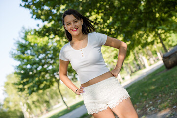 young woman in the park