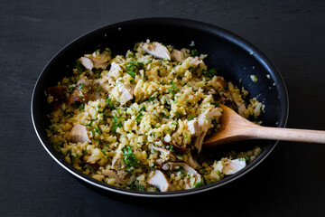 Greek Style Chicken with Cauliflower Rice, lemon and Parsley