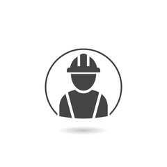 Worker icon with shadow
