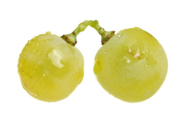 White table grape pair isolated on white background with clipping path