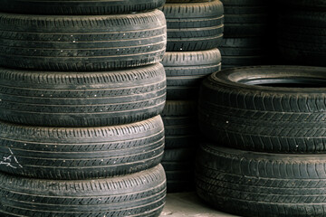 
Old tires waiting to be recycled