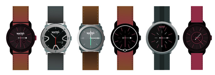 Luxury silver Watch for man and woman with black watch strap 