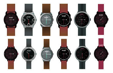 Luxury silver Watch for man and woman with black watch strap 