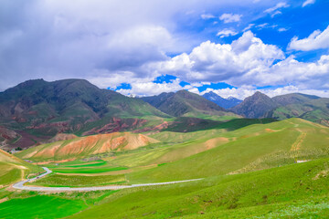 Fototapeta na wymiar Qilian County Landscape