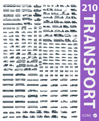 Transportation icons set of 210 transport icons