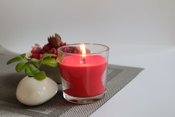 candles and rose petals