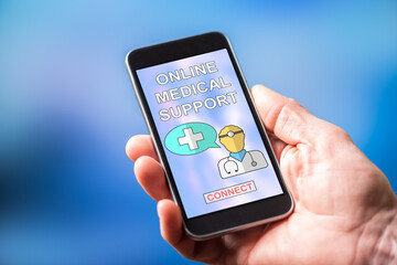 Online medical support concept on a smartphone