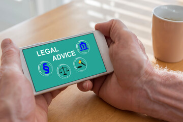 Legal advice concept on a smartphone