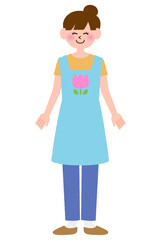 ポーズをとっている保育士の女性