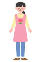 ポーズをとっている保育士の女性