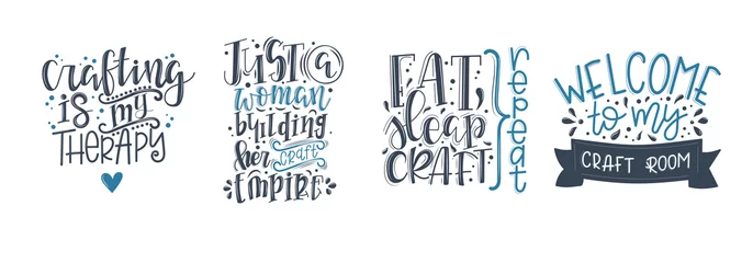 Craft motivational quote Hand drawn typography poster set. Conceptual handwritten phrase craft T shirt hand lettered card. Vector illustration