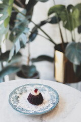 chocolate cake with cherry